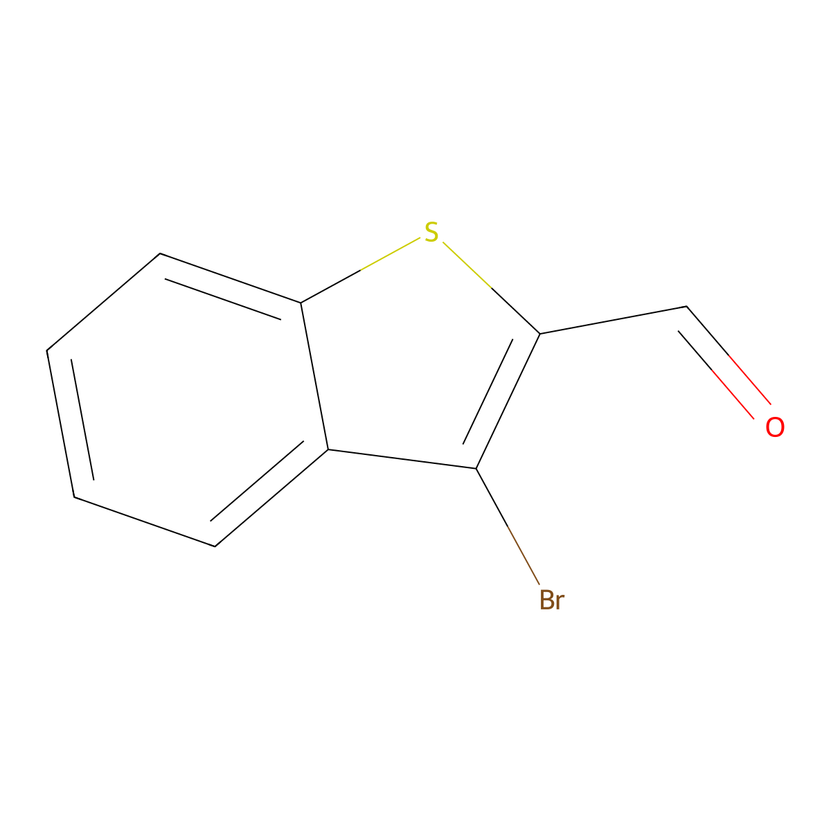 3-Bromo-1-benzothiophene-2-carbaldehyde molecular structure, CAS 10135-00-9