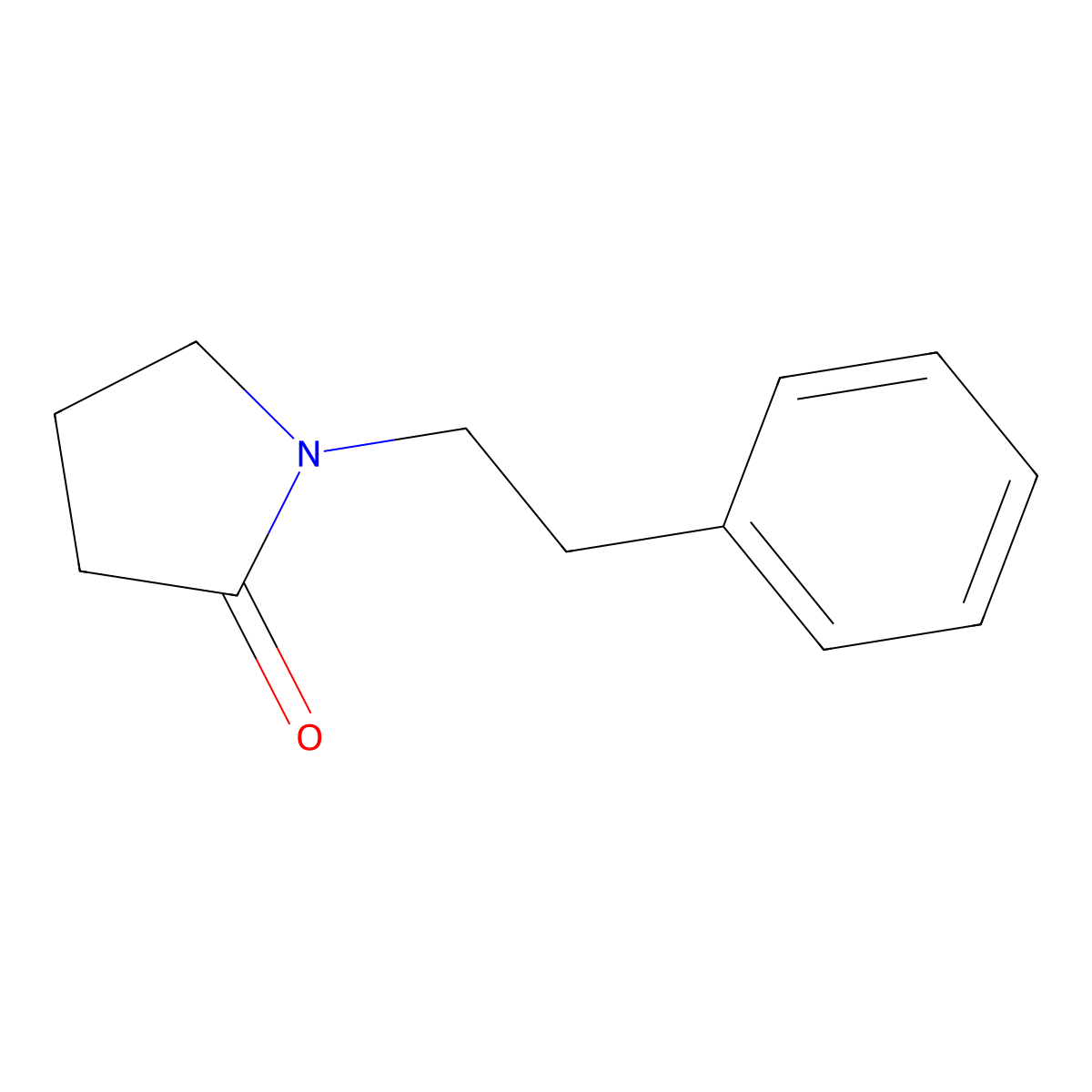 1-(2-Phenylethyl)pyrrolidin-2-one molecular structure, CAS 10135-23-6