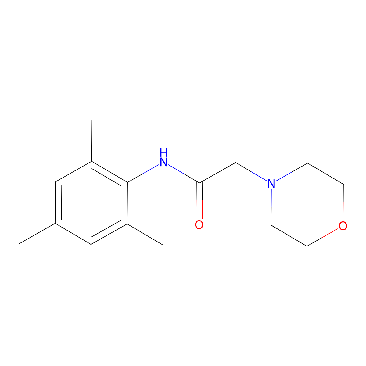 2-morpholin-4-yl-N-(2,4,6-trimethylphenyl)acetamide molecular structure, CAS 101354-20-5