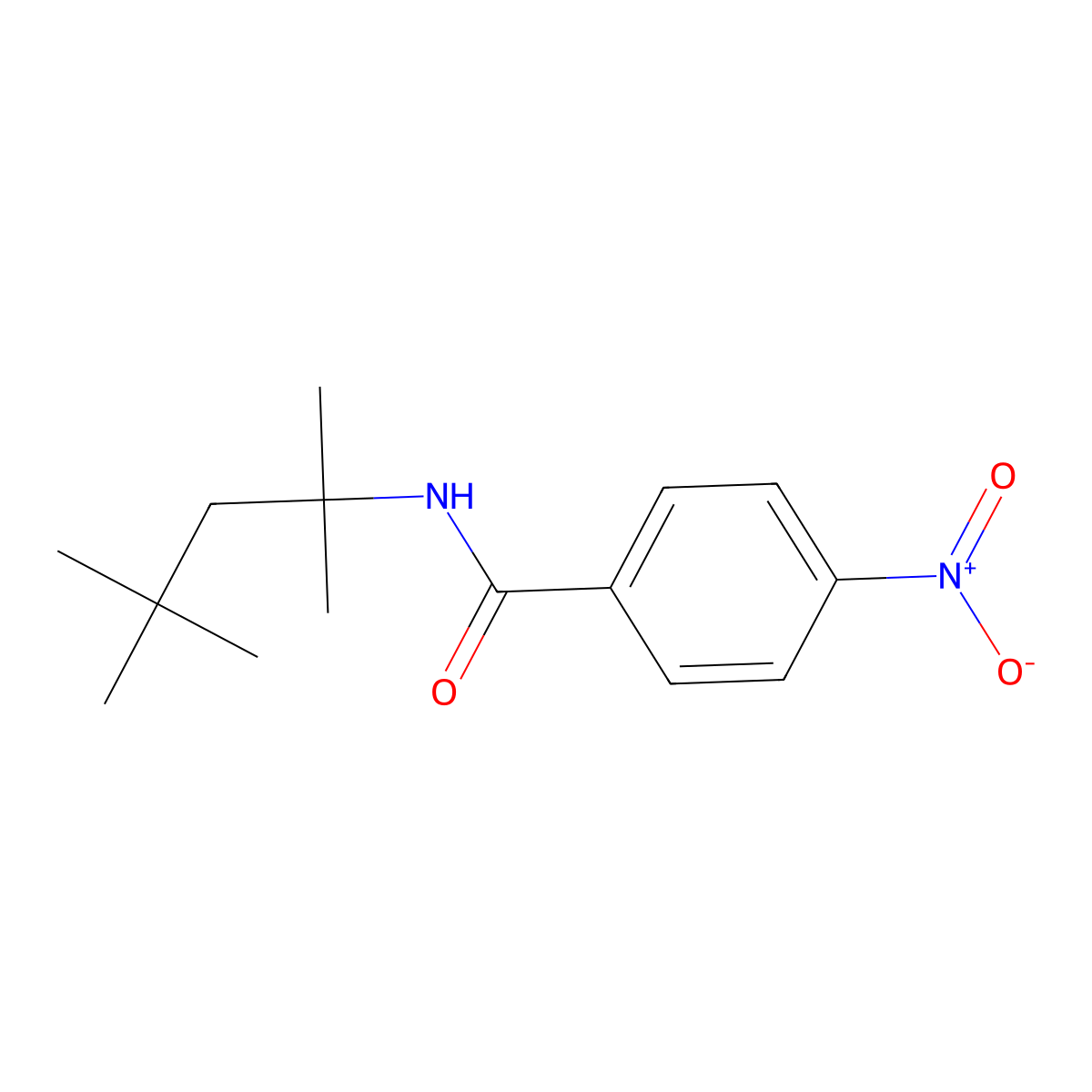 4-nitro-N-(2,4,4-trimethylpentan-2-yl)benzamide molecular structure, CAS 101354-47-6