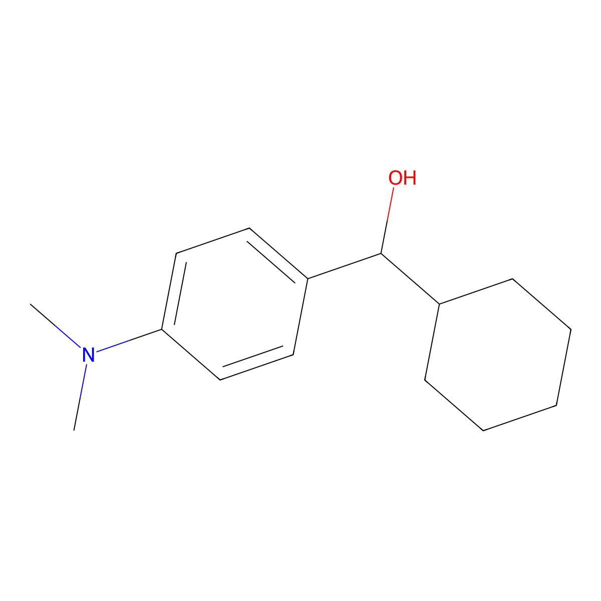 alpha-Cyclohexyl-4-(dimethylamino)benzenemethanol molecular structure, CAS 101355-74-2
