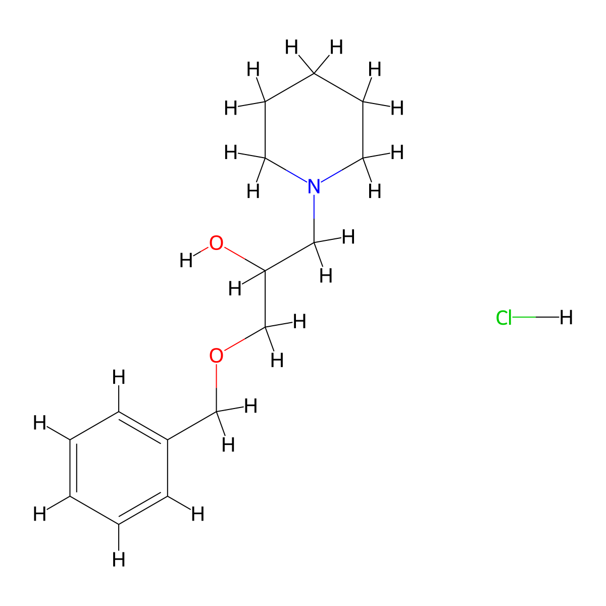 1-(Benzyloxy)-3-(piperidin-1-yl)propan-2-ol hydrochloride molecular structure, CAS 101356-75-6