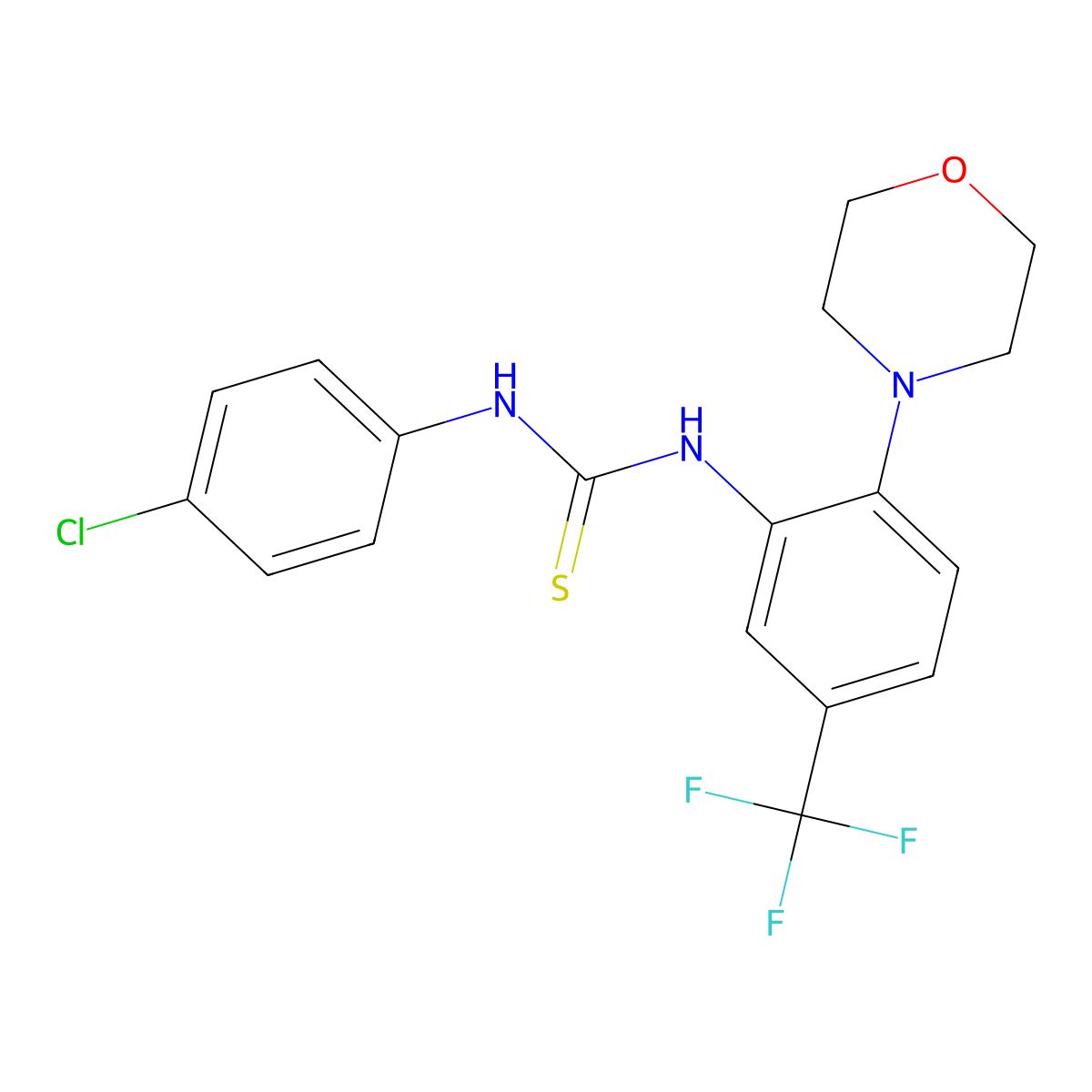 1-(4-Chlorophenyl)-3-(2-morpholin-4-YL-5-(trifluoromethyl)phenyl)thiourea molecular structure, CAS 1013566-44-3