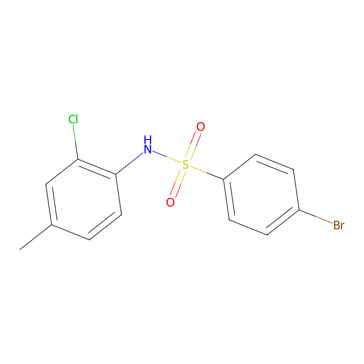 4-bromo-N-(2-chloro-4-methylphenyl)benzenesulfonamide molecular structure, CAS 1013573-81-3