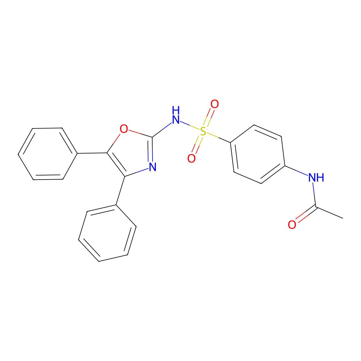 N-[4-[(4,5-diphenyl-1,3-oxazol-2-yl)sulfamoyl]phenyl]acetamide molecular structure, CAS 101358-65-0