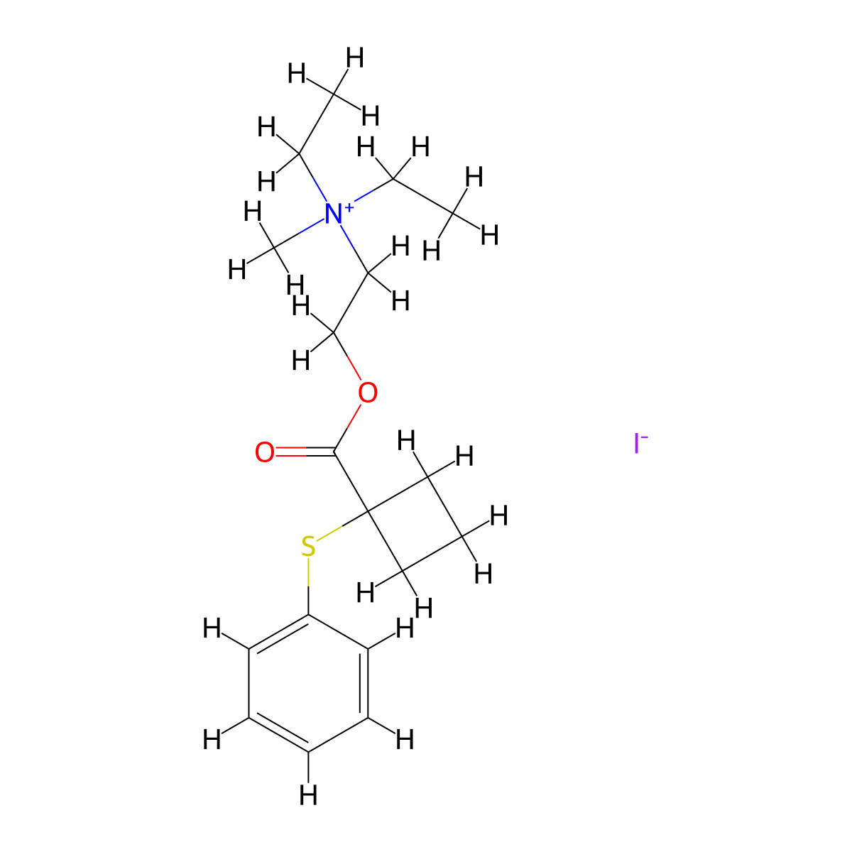 Ethanaminium, N,N-diethyl-N-methyl-2-(((1-(phenylthio)cyclobutyl)carbonyl)oxy)-, iodide molecular structure, CAS 101361-01-7