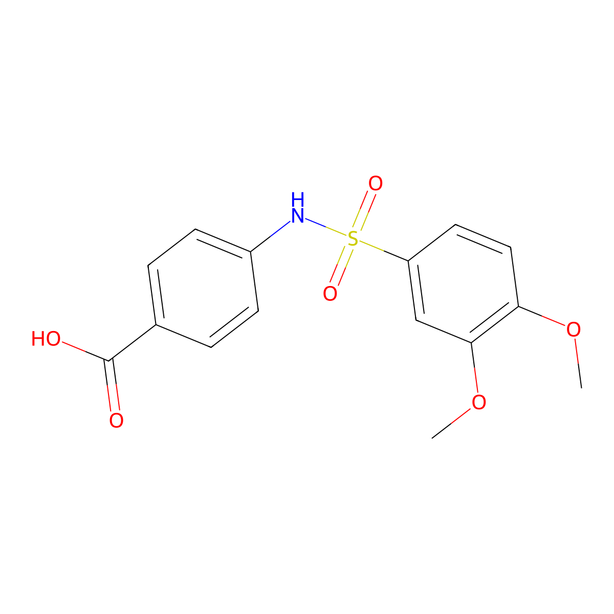 4-[(3,4-dimethoxyphenyl)sulfonylamino]benzoic Acid molecular structure, CAS 1013618-66-0