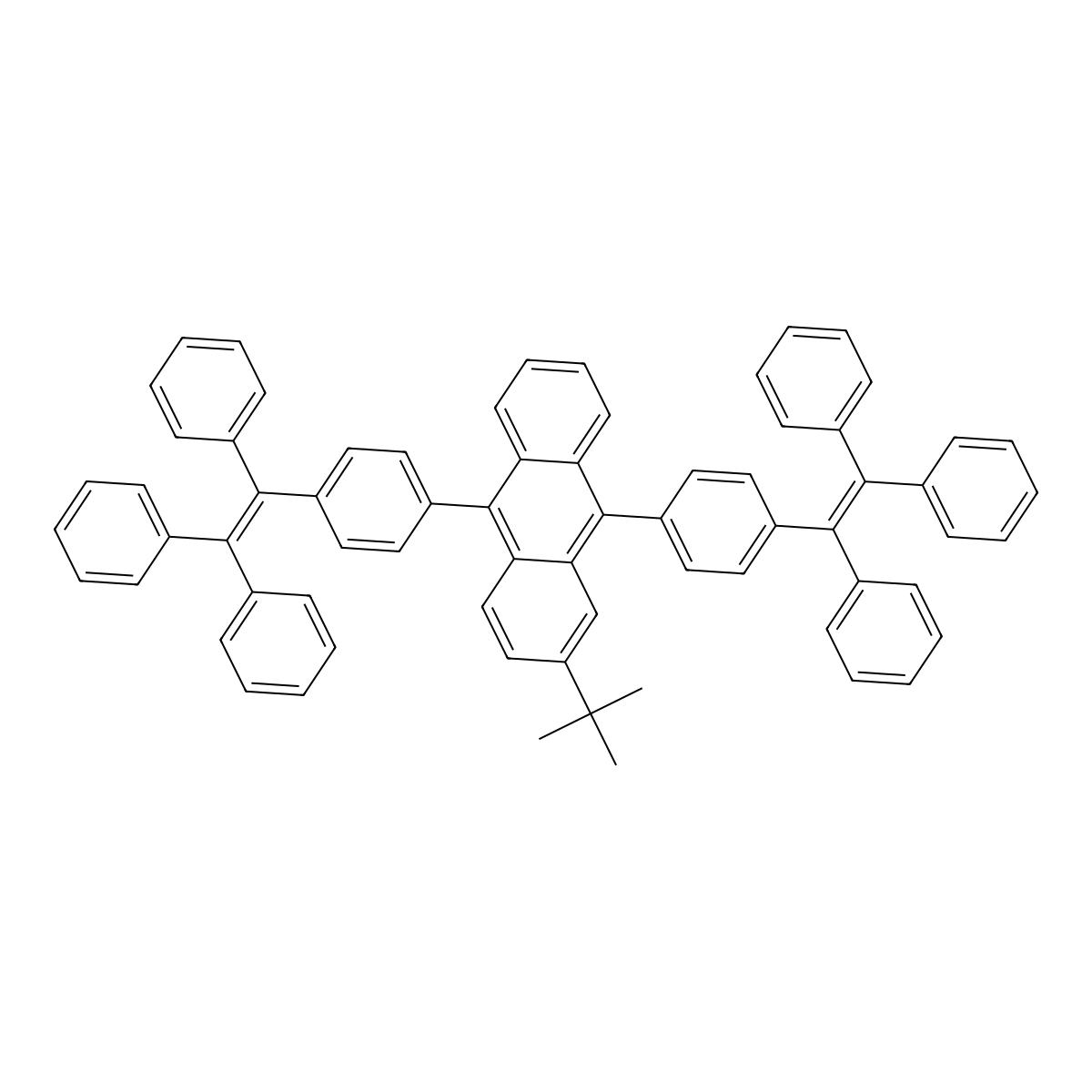 2-tert-Butyl-9,10-bis[4-(1,2,2-triphenylvinyl)phenyl]anthracene molecular structure, CAS 1013621-25-4