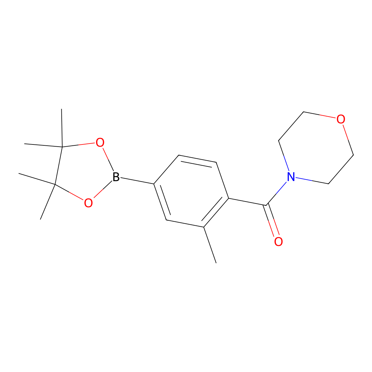 (2-Methyl-4-(4,4,5,5-tetramethyl-1,3,2-dioxaborolan-2-yl)phenyl)(morpholino)methanone molecular structure, CAS 1013643-15-6