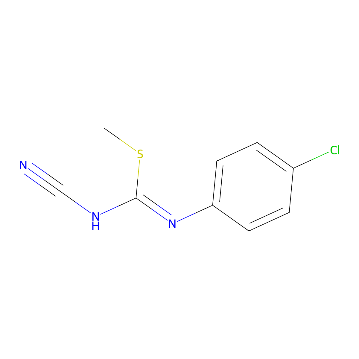 methyl N-(4-chlorophenyl)-N'-cyanoimidothiocarbamate molecular structure, CAS 1013652-89-5
