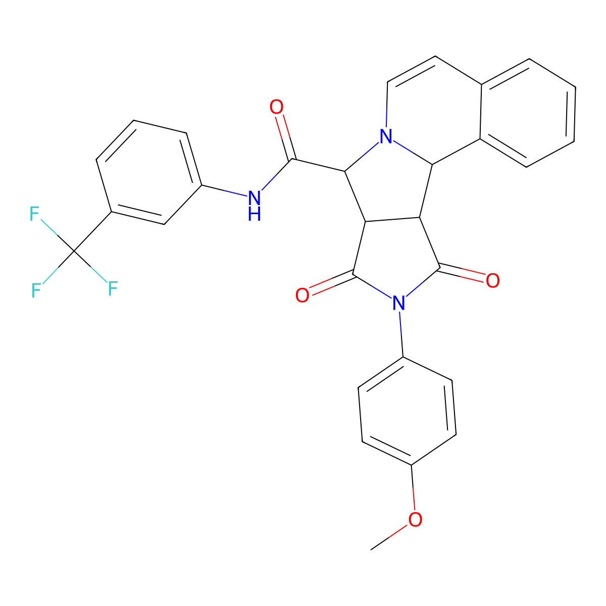 (11S,12R,16S)-14-(4-methoxyphenyl)-13,15-dioxo-N-[3-(trifluoromethyl)phenyl]-10,14-diazatetracyclo[8.6.0.02,7.012,16]hexadeca-2,4,6,8-tetraene-11-carboxamide molecular structure, CAS 1013747-71-1