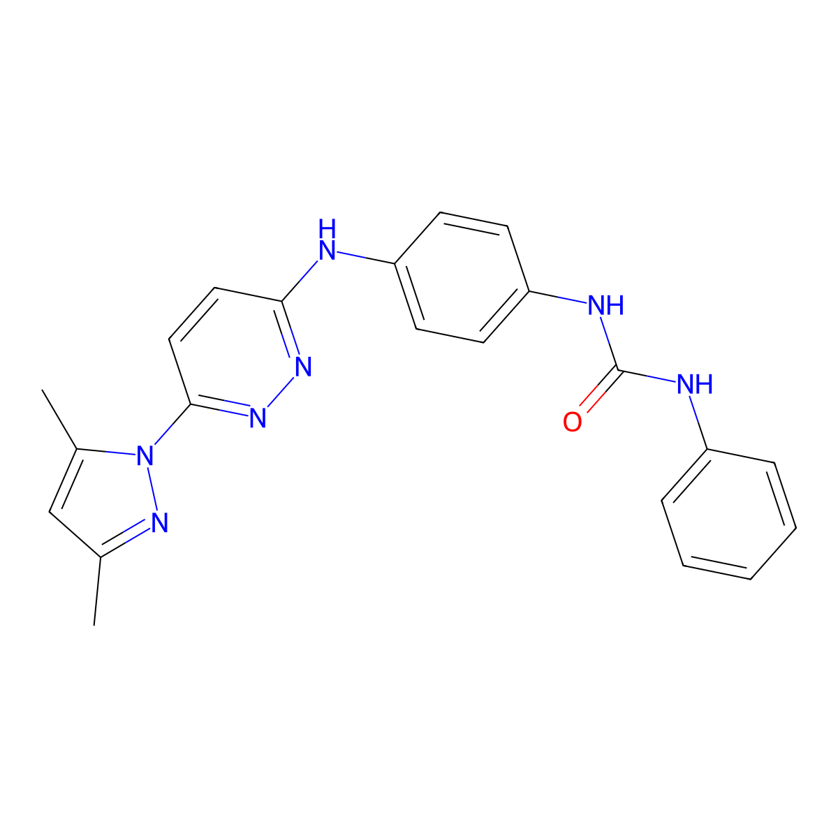 1-(4-((6-(3,5-dimethyl-1H-pyrazol-1-yl)pyridazin-3-yl)amino)phenyl)-3-phenylurea molecular structure, CAS 1013749-27-3