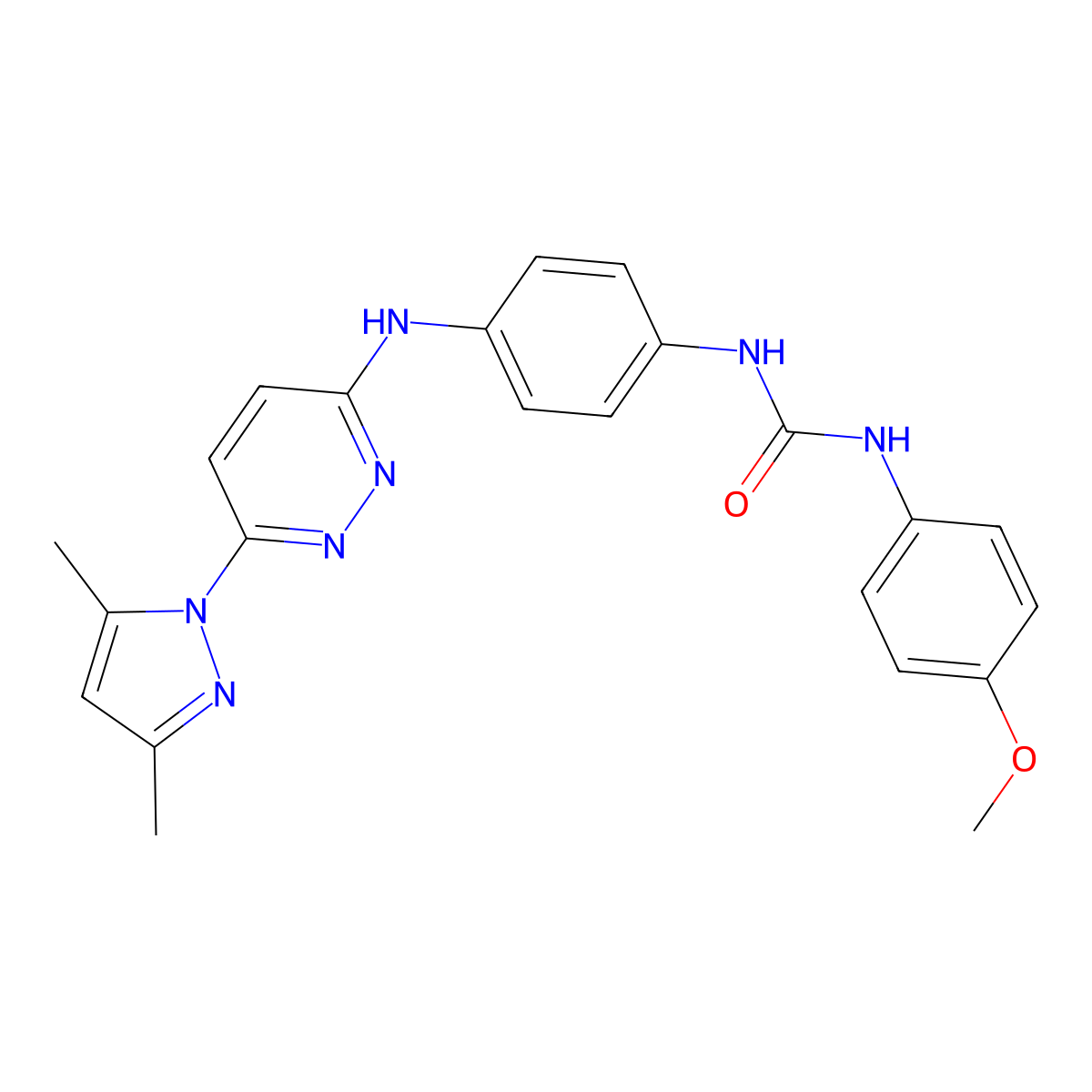 1-(4-((6-(3,5-dimethyl-1H-pyrazol-1-yl)pyridazin-3-yl)amino)phenyl)-3-(4-methoxyphenyl)urea molecular structure, CAS 1013749-31-9