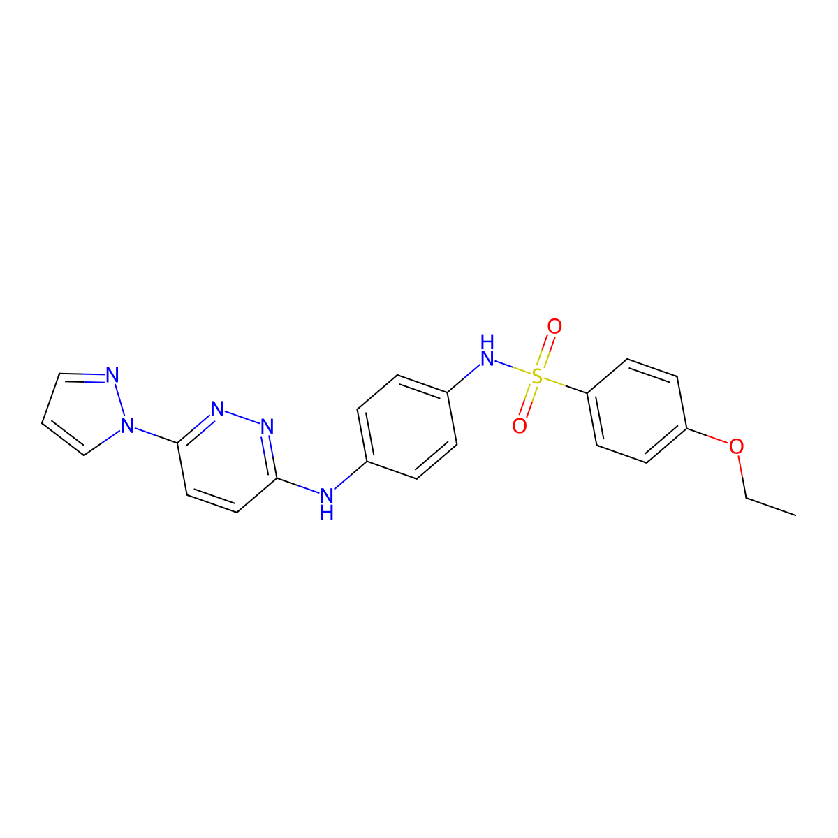 N-(4-((6-(1H-pyrazol-1-yl)pyridazin-3-yl)amino)phenyl)-4-ethoxybenzenesulfonamide molecular structure, CAS 1013749-41-1