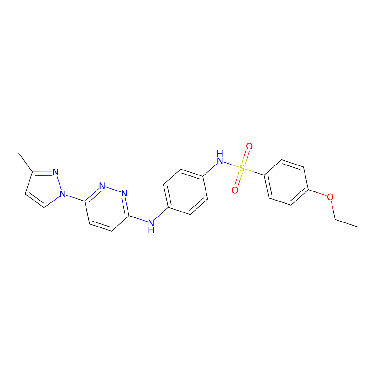 4-ethoxy-N-(4-{[6-(3-methyl-1H-pyrazol-1-yl)pyridazin-3-yl]amino}phenyl)benzene-1-sulfonamide molecular structure, CAS 1013749-44-4