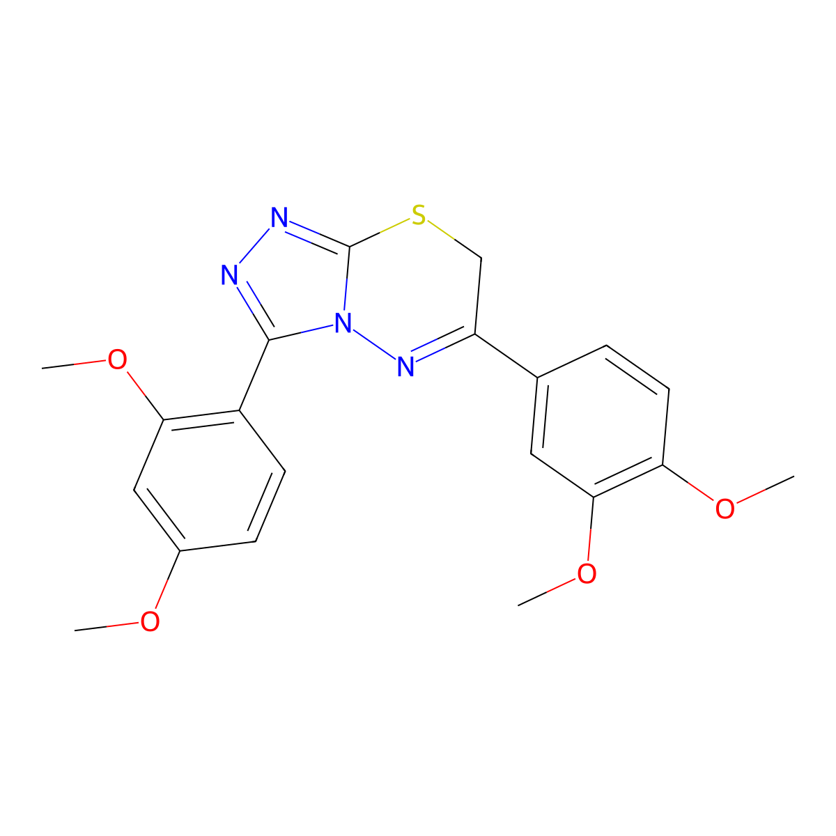 3-(2,4-dimethoxyphenyl)-6-(3,4-dimethoxyphenyl)-7H-[1,2,4]triazolo[3,4-b][1,3,4]thiadiazine molecular structure, CAS 1013750-35-0