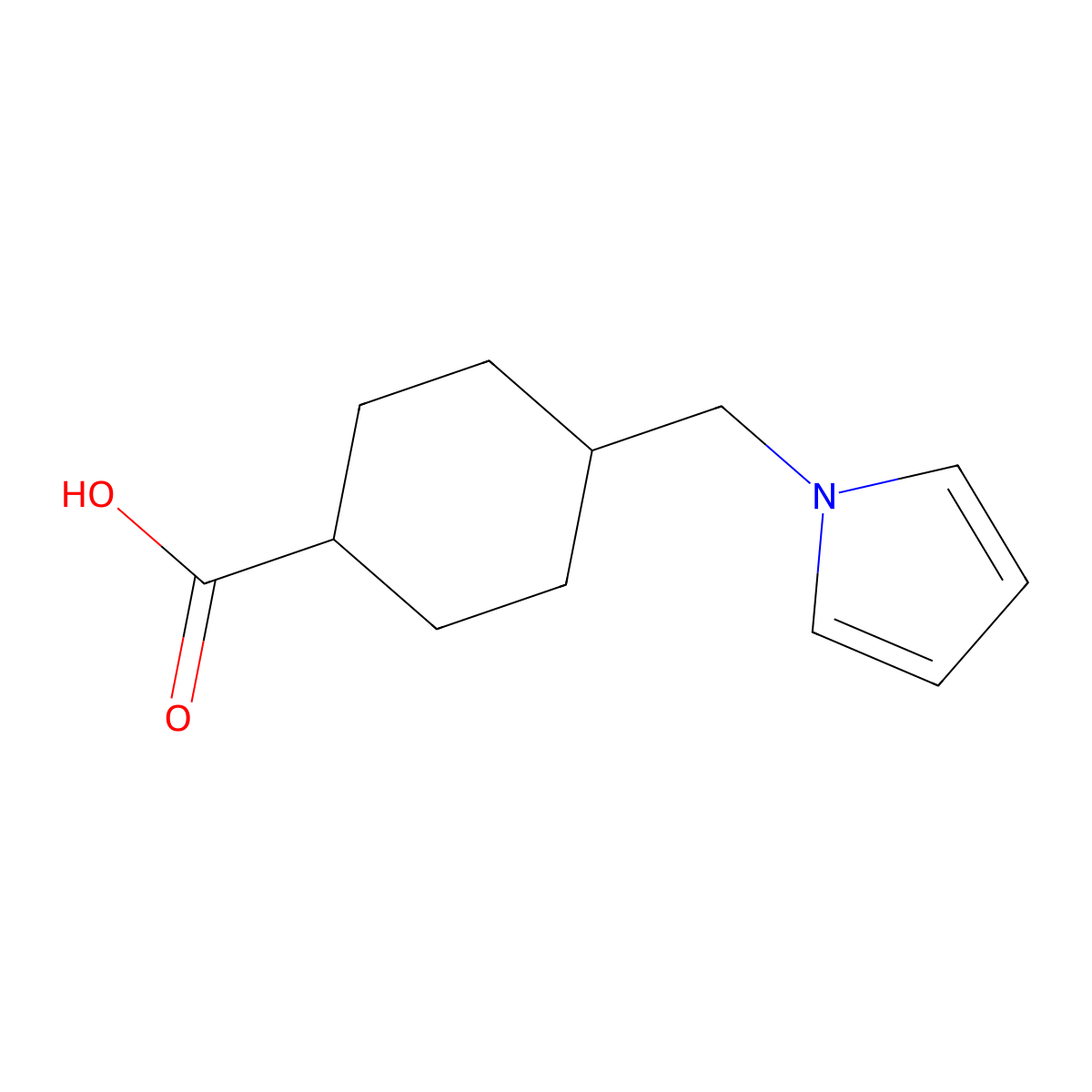 4-(1H-Pyrrol-1-ylmethyl)cyclohexanecarboxylic acid molecular structure, CAS 1013752-32-3