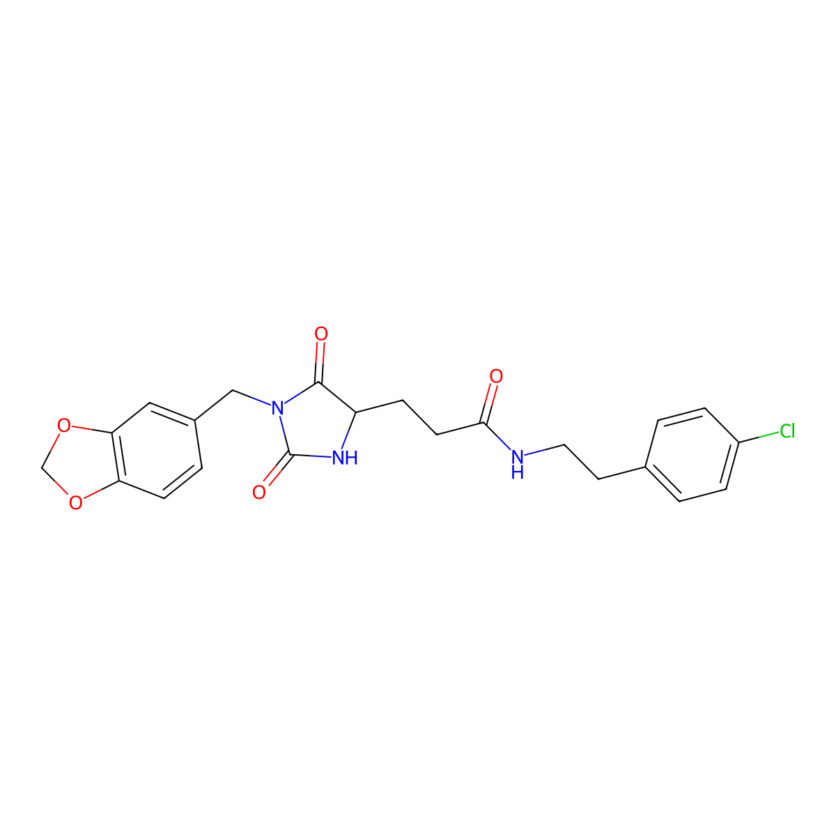 3-[(4S)-1-(1,3-benzodioxol-5-ylmethyl)-2,5-dioxoimidazolidin-4-yl]-N-[2-(4-chlorophenyl)ethyl]propanamide molecular structure, CAS 1013753-31-5