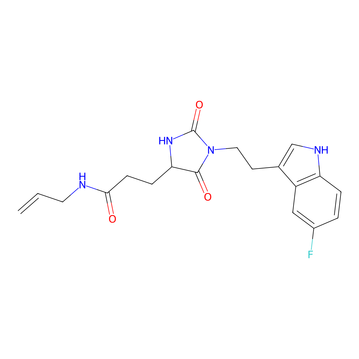 3-[(4S)-1-[2-(5-fluoro-1H-indol-3-yl)ethyl]-2,5-dioxoimidazolidin-4-yl]-N-prop-2-enylpropanamide molecular structure, CAS 1013753-96-2