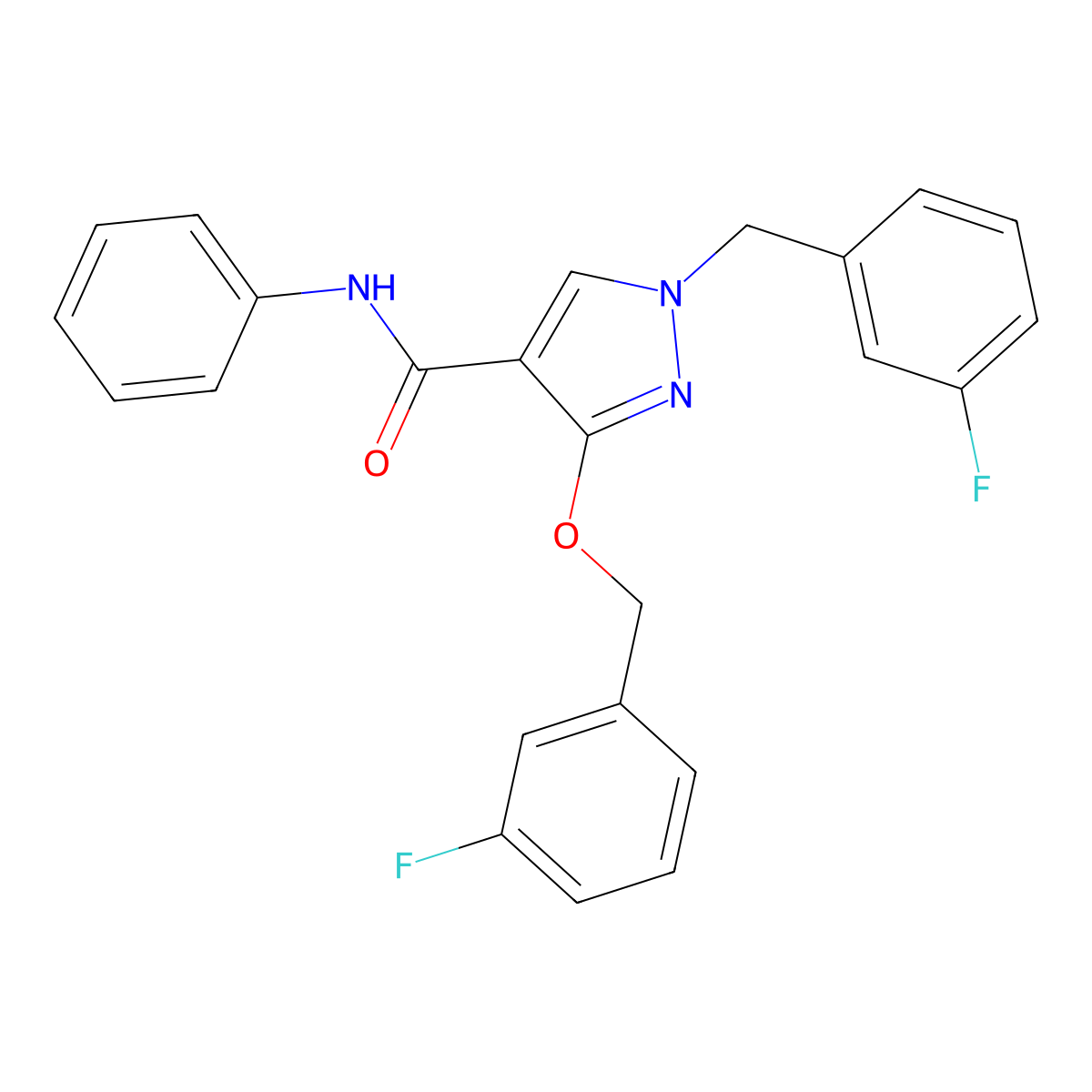 1-(3-fluorobenzyl)-3-((3-fluorobenzyl)oxy)-N-phenyl-1H-pyrazole-4-carboxamide molecular structure, CAS 1013755-72-0