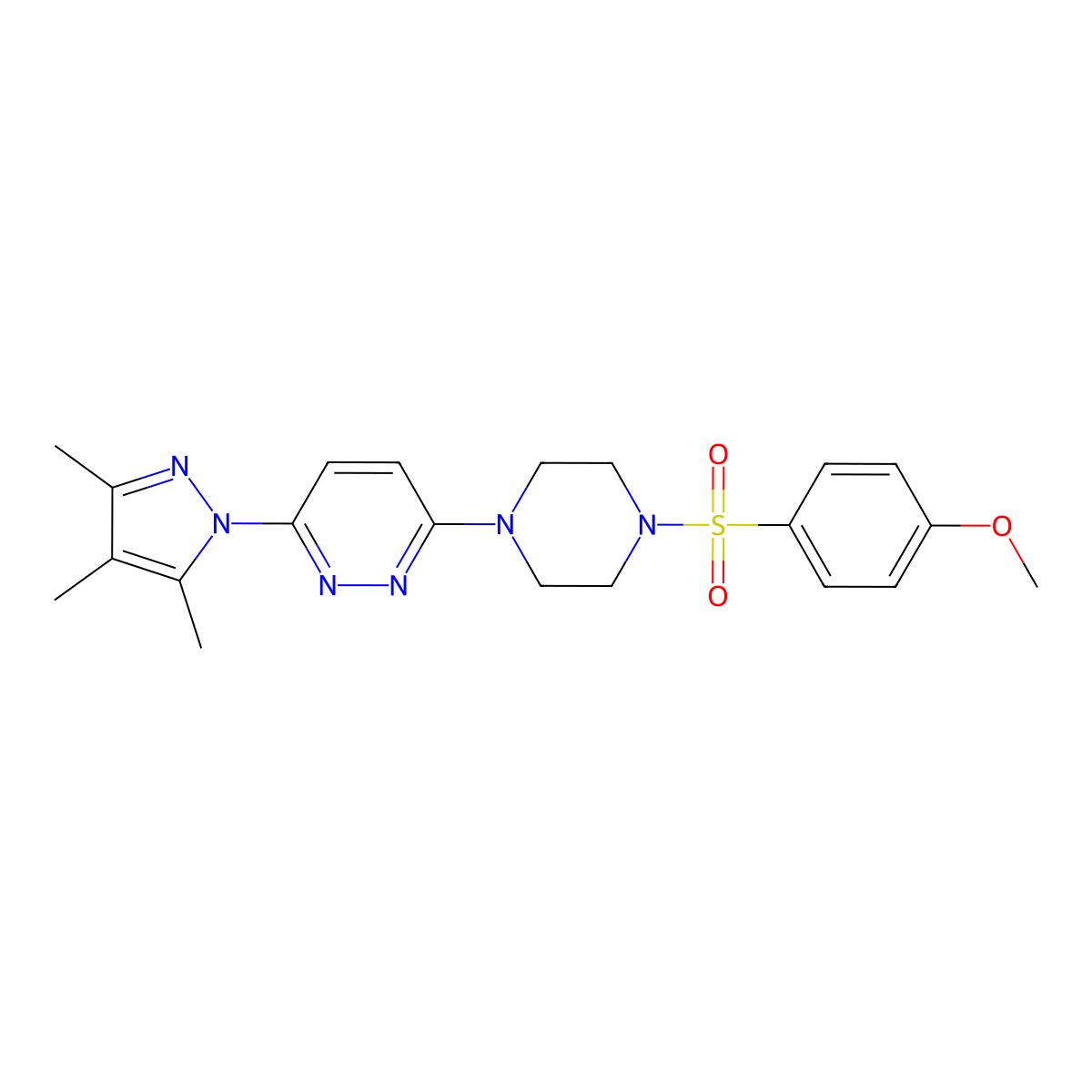 3-(4-((4-methoxyphenyl)sulfonyl)piperazin-1-yl)-6-(3,4,5-trimethyl-1H-pyrazol-1-yl)pyridazine molecular structure, CAS 1013757-48-6