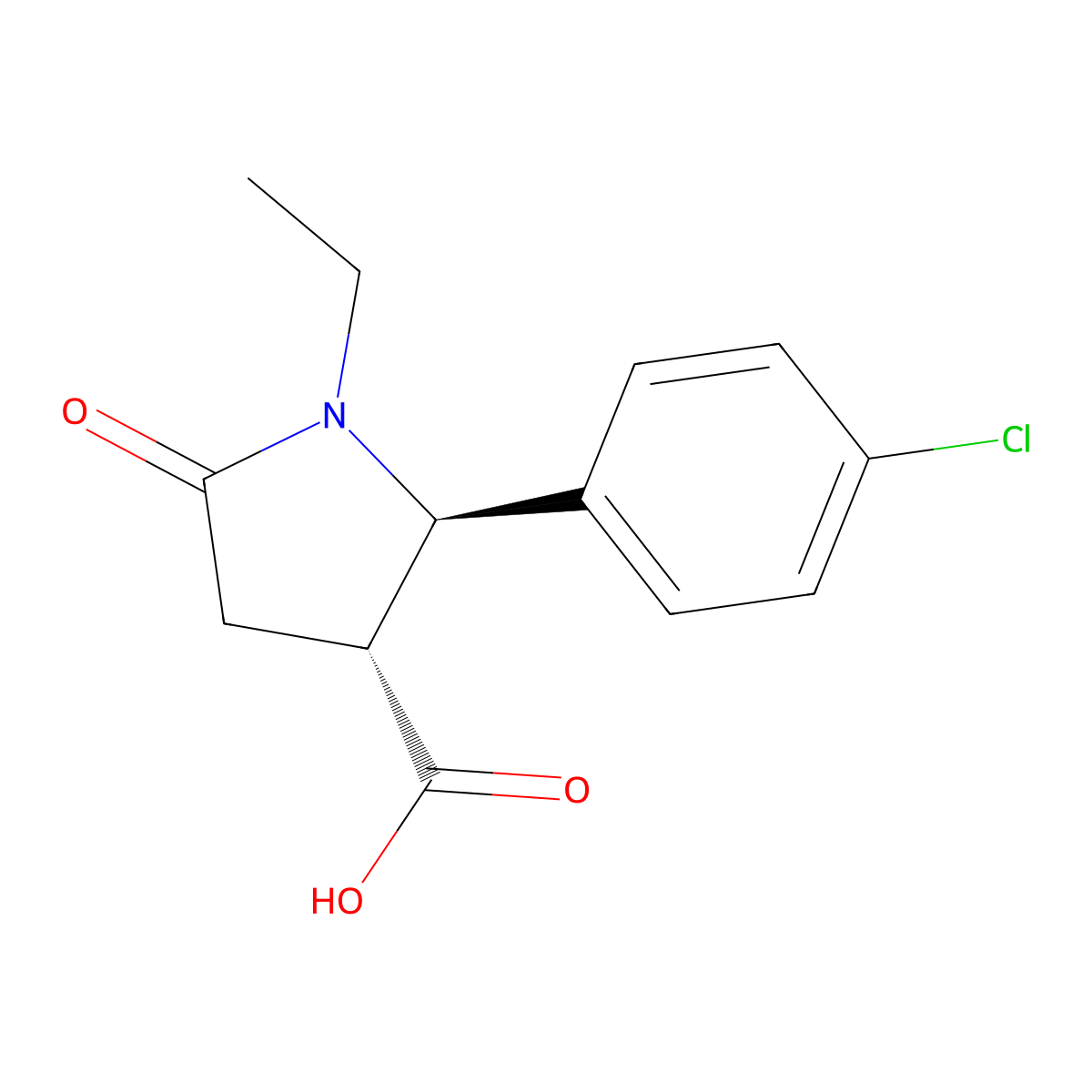 (2R,3R)-2-(4-chlorophenyl)-1-ethyl-5-oxopyrrolidine-3-carboxylic acid molecular structure, CAS 1013757-51-1