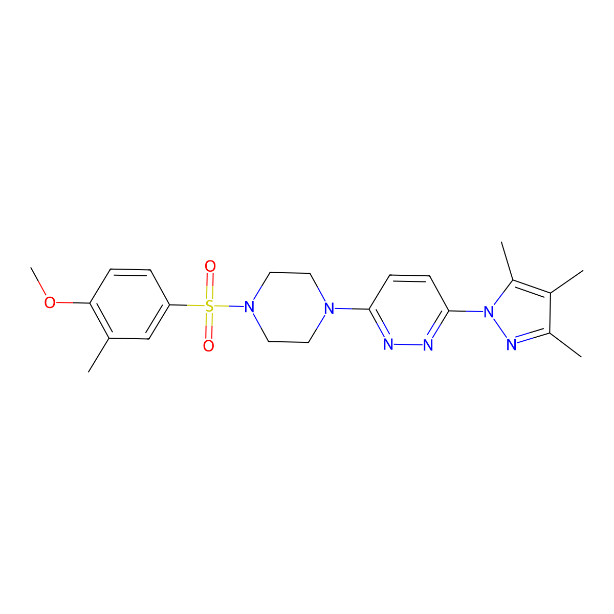 3-[4-(4-methoxy-3-methylbenzenesulfonyl)piperazin-1-yl]-6-(3,4,5-trimethyl-1H-pyrazol-1-yl)pyridazine molecular structure, CAS 1013757-61-3