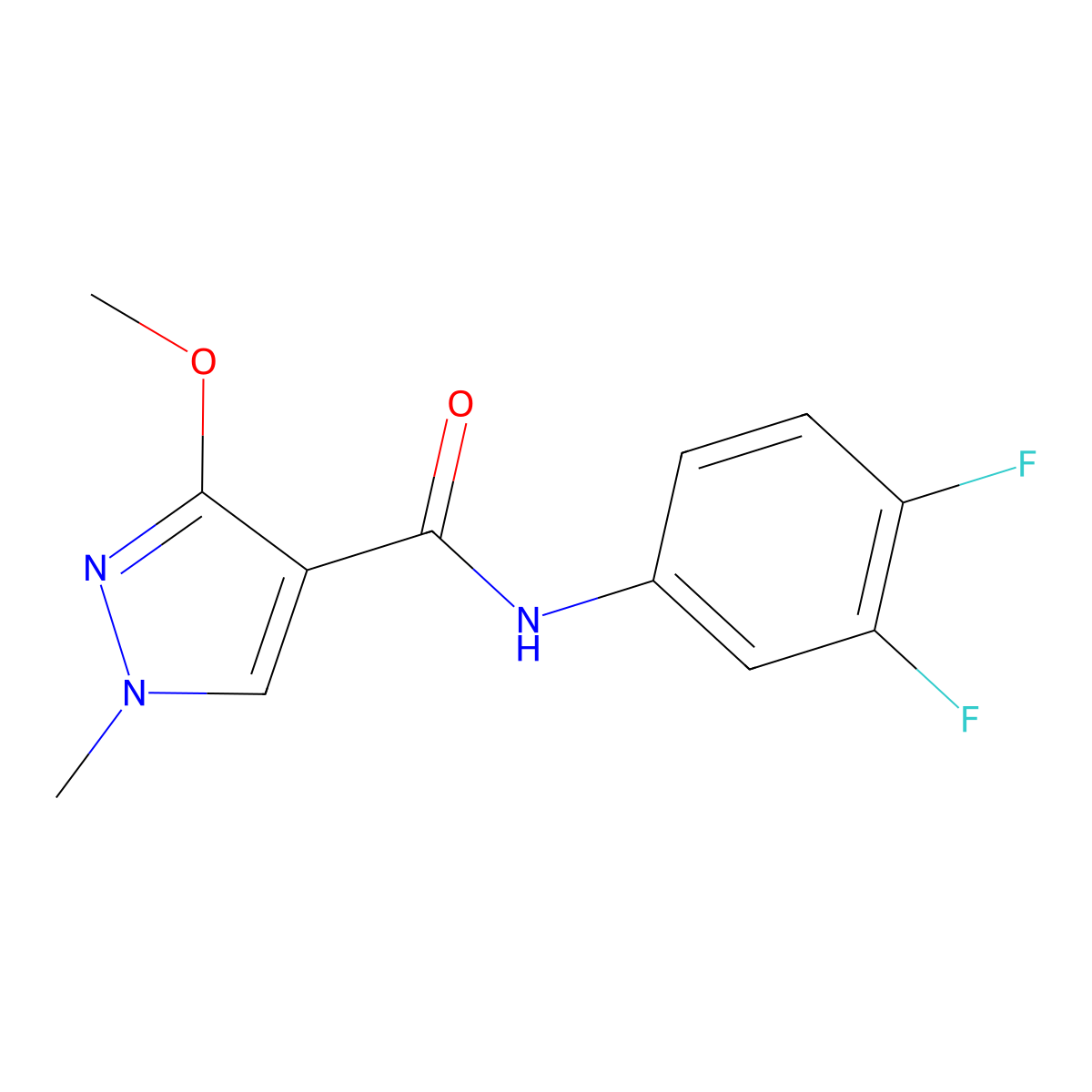 N-(3,4-difluorophenyl)-3-methoxy-1-methyl-1H-pyrazole-4-carboxamide molecular structure, CAS 1013757-92-0
