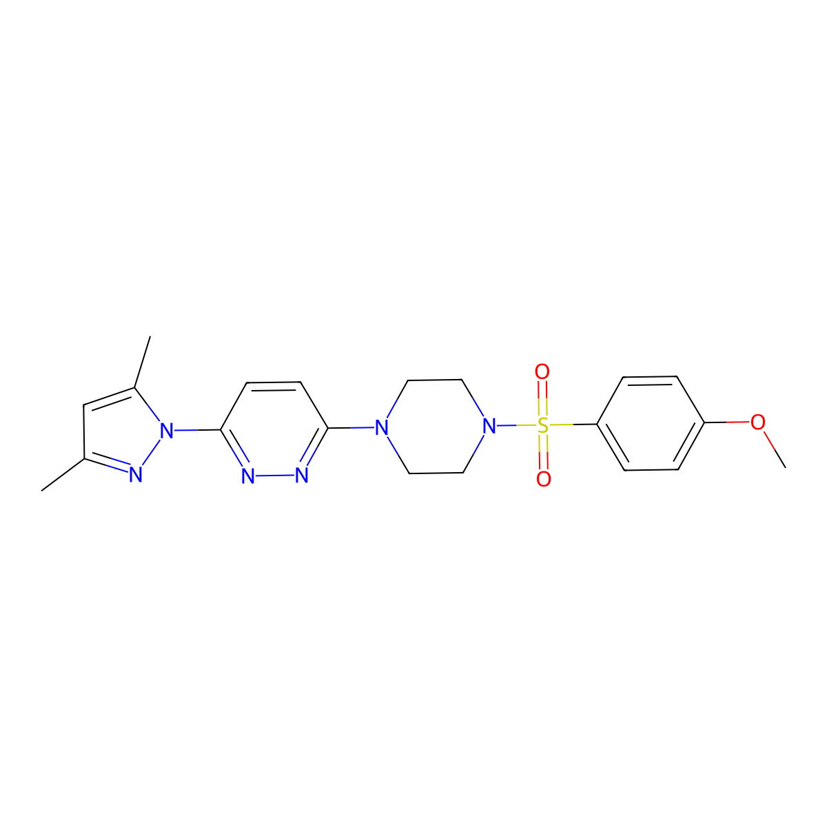 3-(3,5-dimethyl-1H-pyrazol-1-yl)-6-[4-(4-methoxybenzenesulfonyl)piperazin-1-yl]pyridazine molecular structure, CAS 1013758-43-4