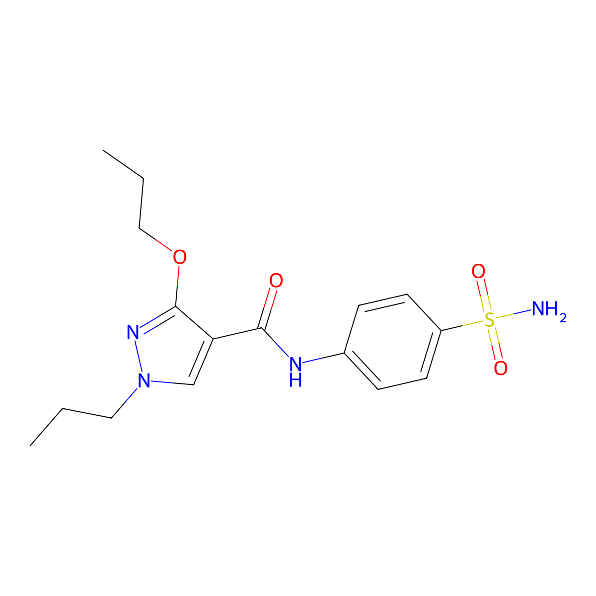 3-propoxy-1-propyl-N-(4-sulfamoylphenyl)-1H-pyrazole-4-carboxamide molecular structure, CAS 1013758-66-1