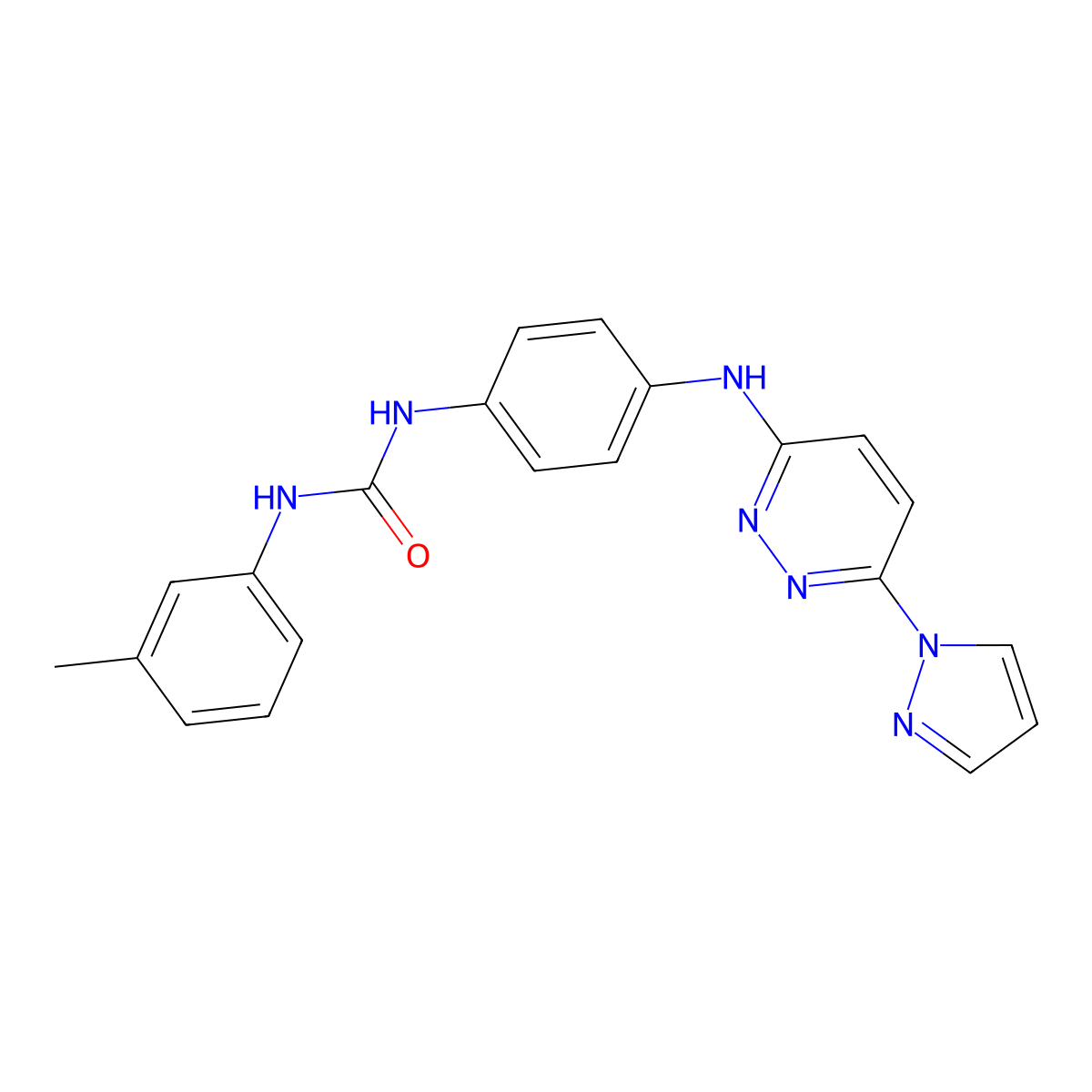 1-(4-((6-(1H-pyrazol-1-yl)pyridazin-3-yl)amino)phenyl)-3-(m-tolyl)urea molecular structure, CAS 1013759-32-4