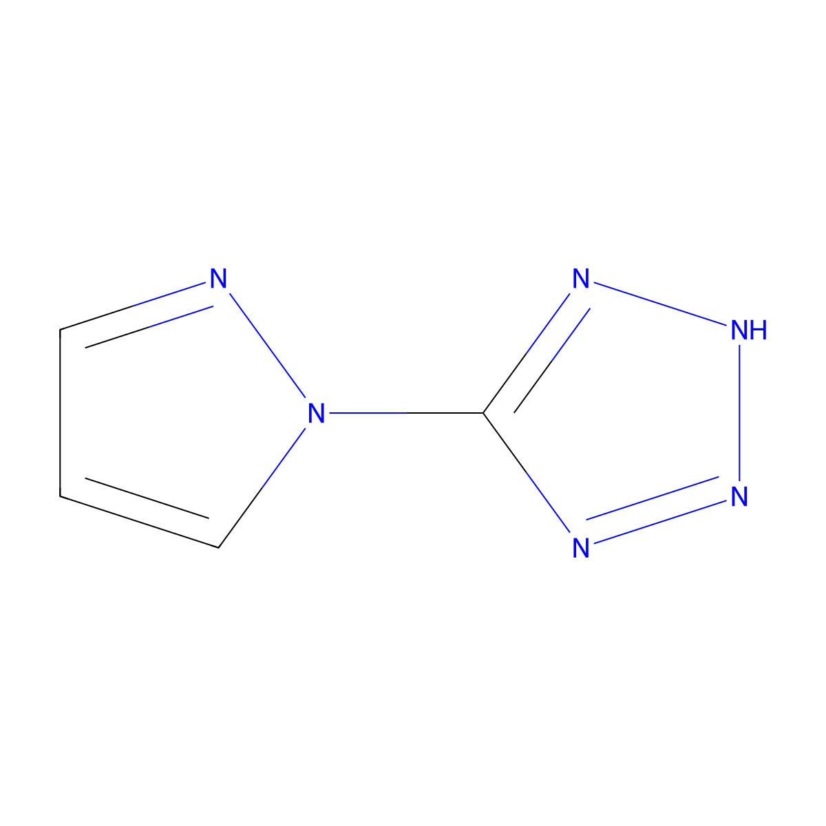 5-(1H-pyrazol-1-yl)-2H-tetrazole molecular structure, CAS 1013759-52-8