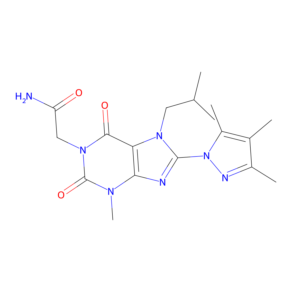 2-[3-Methyl-7-(2-methylpropyl)-2,6-dioxo-8-(3,4,5-trimethylpyrazol-1-yl)purin-1-yl]acetamide molecular structure, CAS 1013763-10-4