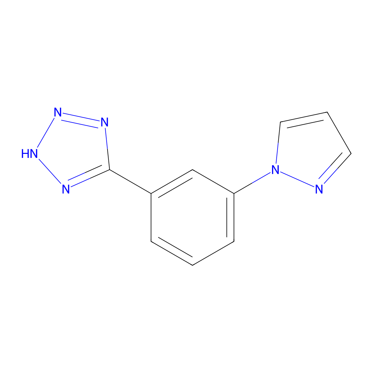 5-[3-(1H-pyrazol-1-yl)phenyl]-1H-tetrazole molecular structure, CAS 1013764-30-1