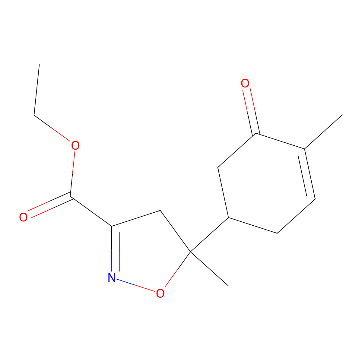 ethyl 5-methyl-5-(4-methyl-5-oxo-cyclohex-3-en-1-yl)-4H-isoxazole-3-carboxylate molecular structure, CAS 1013764-34-5