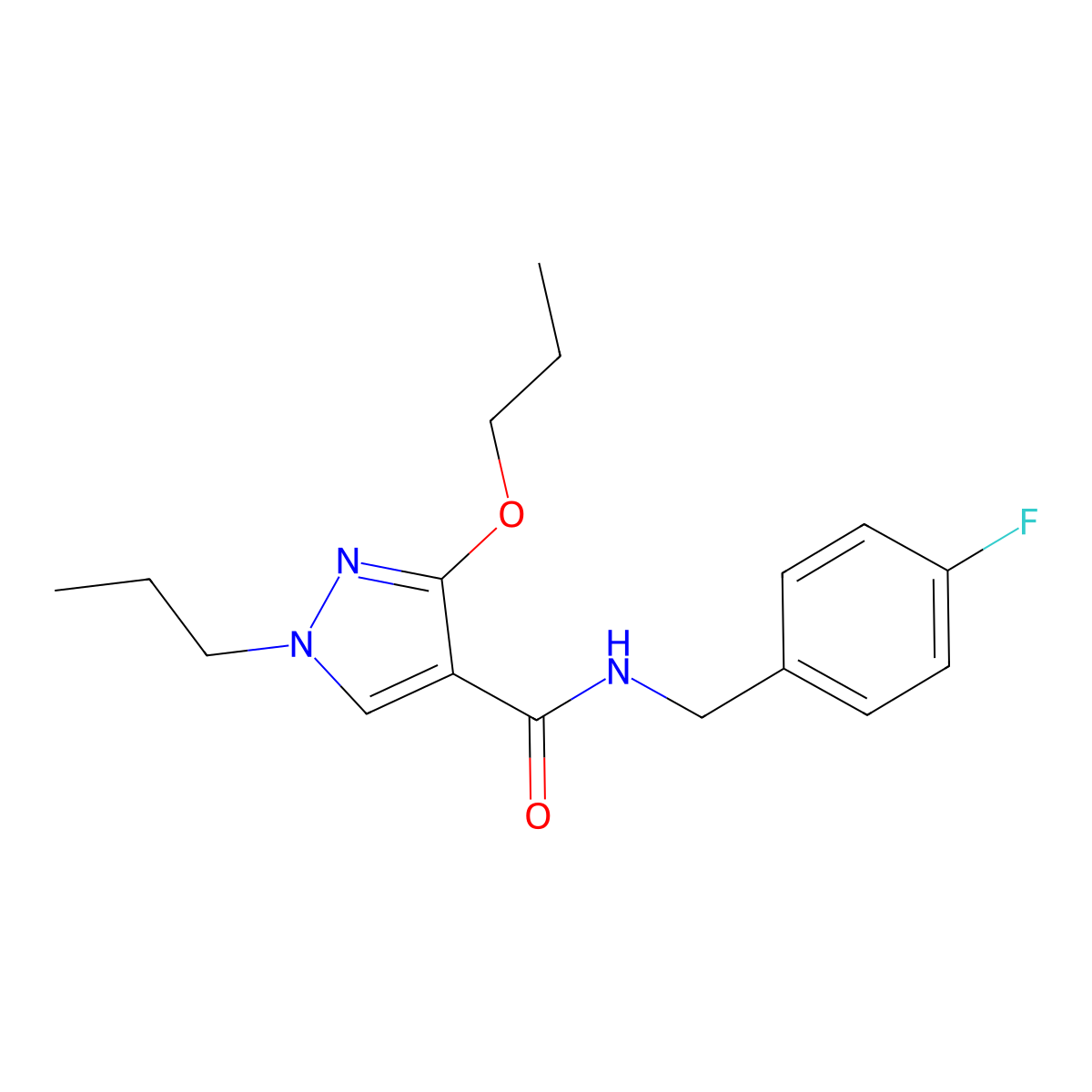 N-(4-fluorobenzyl)-3-propoxy-1-propyl-1H-pyrazole-4-carboxamide molecular structure, CAS 1013765-28-0