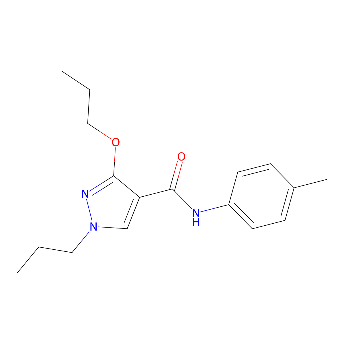 N-(4-methylphenyl)-3-propoxy-1-propyl-1H-pyrazole-4-carboxamide molecular structure, CAS 1013765-44-0