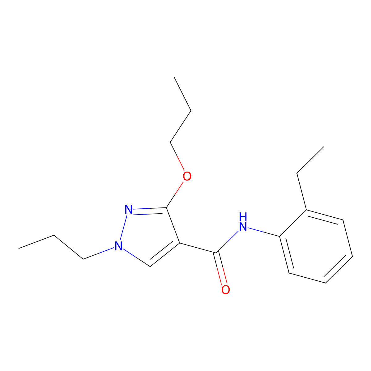 N-(2-ethylphenyl)-3-propoxy-1-propyl-1H-pyrazole-4-carboxamide molecular structure, CAS 1013765-45-1