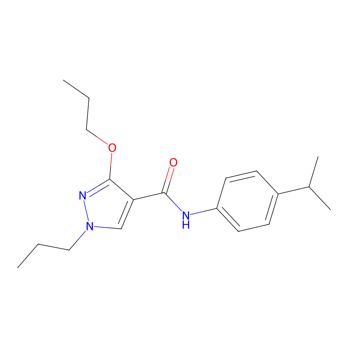 N-(4-isopropylphenyl)-3-propoxy-1-propyl-1H-pyrazole-4-carboxamide molecular structure, CAS 1013765-47-3