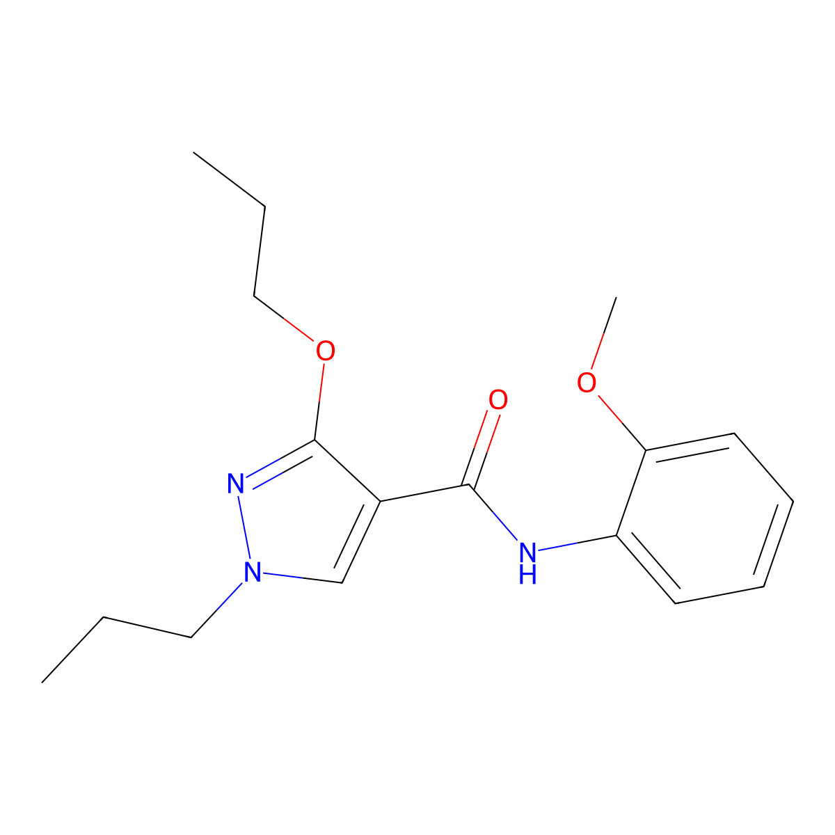 N-(2-methoxyphenyl)-3-propoxy-1-propyl-1H-pyrazole-4-carboxamide molecular structure, CAS 1013765-59-7