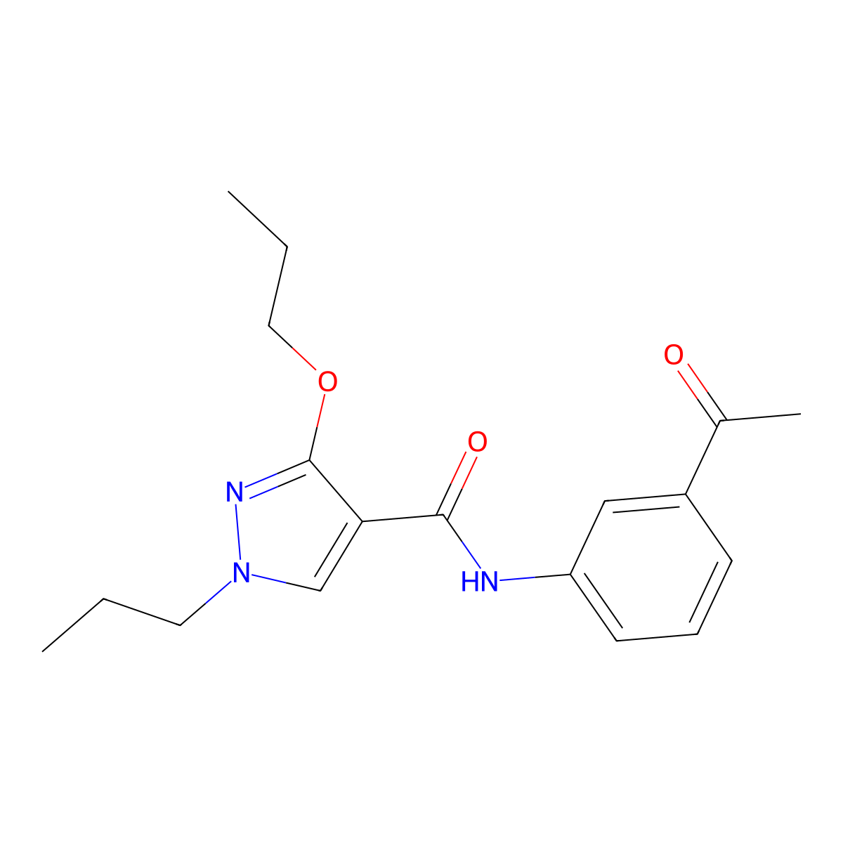 N-(3-acetylphenyl)-3-propoxy-1-propyl-1H-pyrazole-4-carboxamide molecular structure, CAS 1013765-68-8