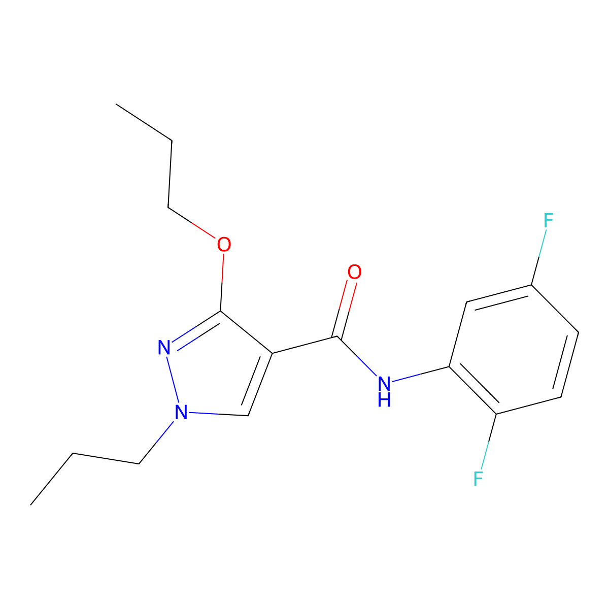 N-(2,5-difluorophenyl)-3-propoxy-1-propyl-1H-pyrazole-4-carboxamide molecular structure, CAS 1013765-78-0