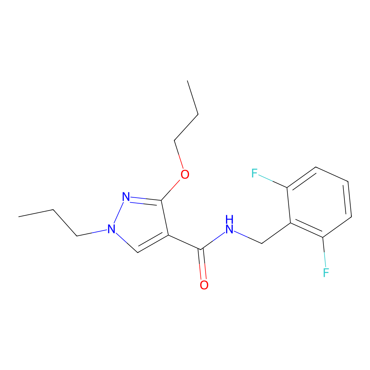 N-(2,6-difluorobenzyl)-3-propoxy-1-propyl-1H-pyrazole-4-carboxamide molecular structure, CAS 1013766-06-7