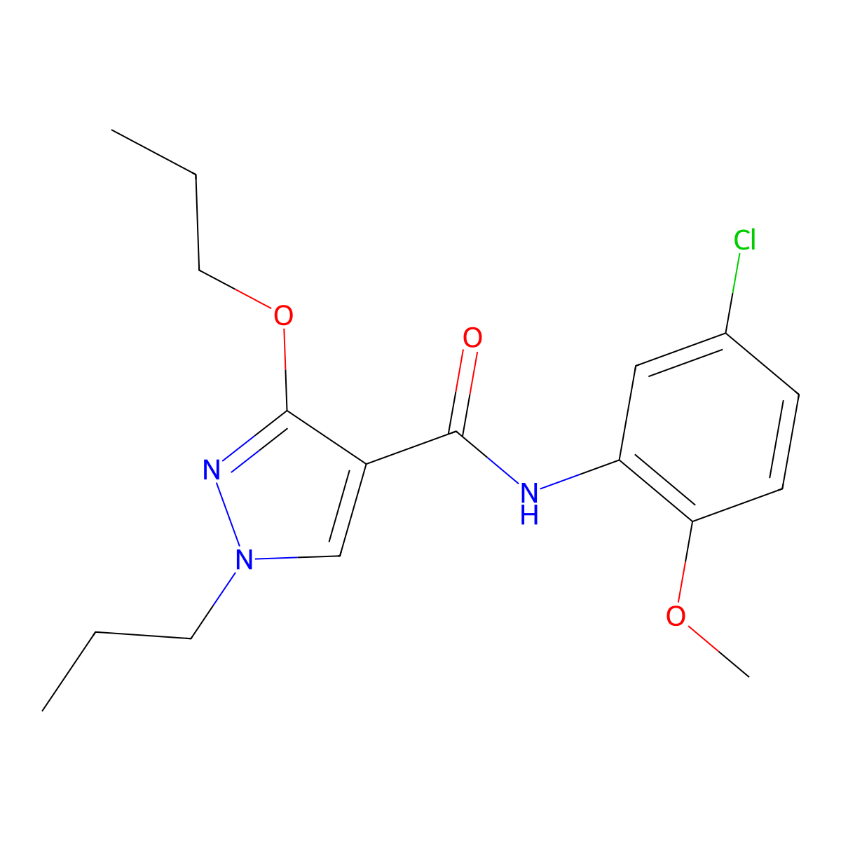 N-(5-chloro-2-methoxyphenyl)-3-propoxy-1-propyl-1H-pyrazole-4-carboxamide molecular structure, CAS 1013766-08-9