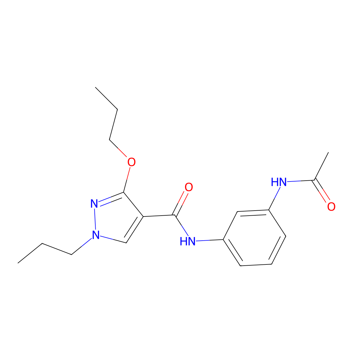 N-(3-acetamidophenyl)-3-propoxy-1-propyl-1H-pyrazole-4-carboxamide molecular structure, CAS 1013766-13-6