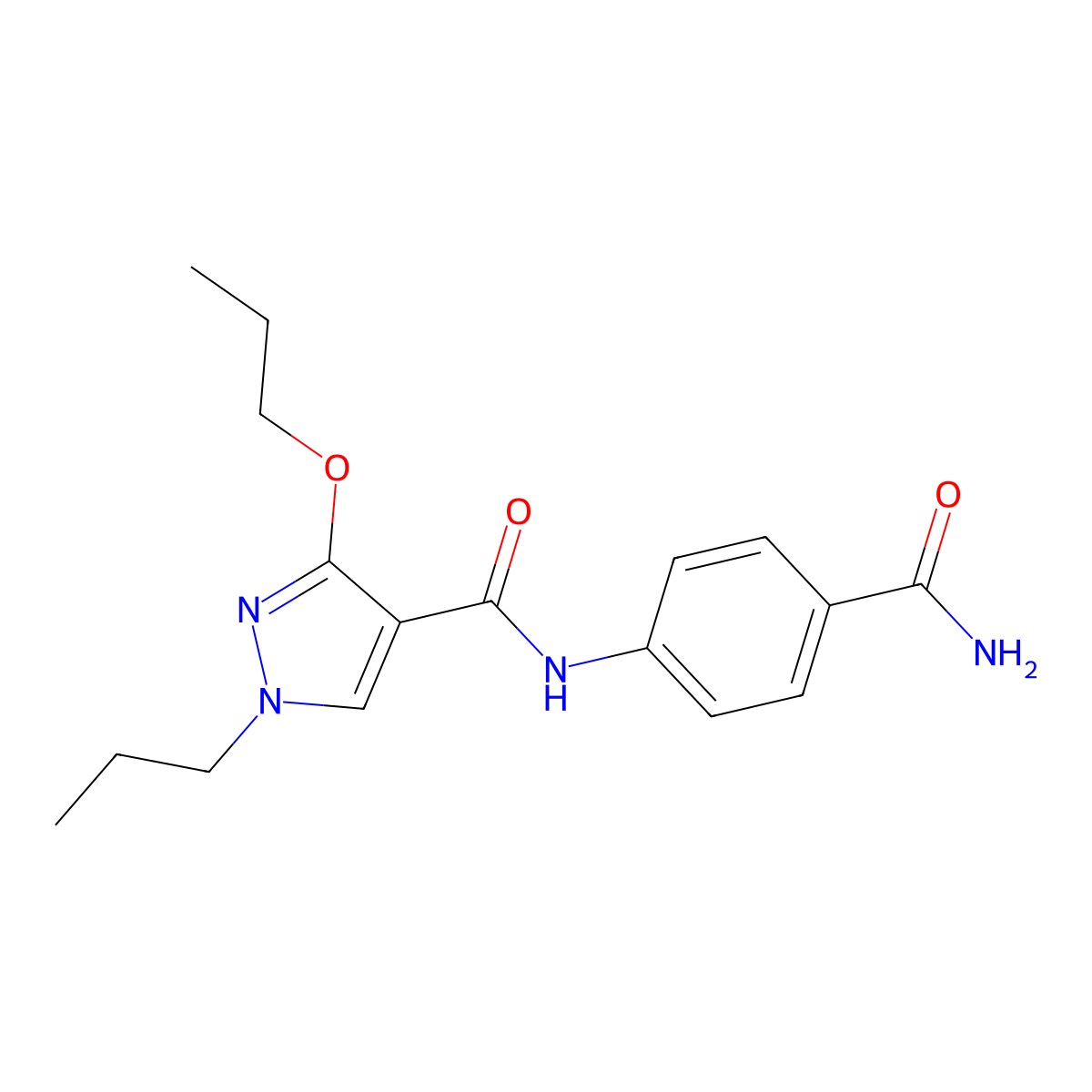 N-(4-carbamoylphenyl)-3-propoxy-1-propyl-1H-pyrazole-4-carboxamide molecular structure, CAS 1013766-15-8