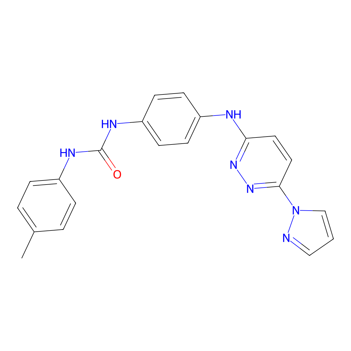 1-(4-((6-(1H-pyrazol-1-yl)pyridazin-3-yl)amino)phenyl)-3-(p-tolyl)urea molecular structure, CAS 1013768-97-2