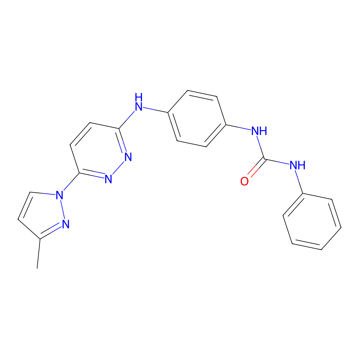 1-(4-((6-(3-methyl-1H-pyrazol-1-yl)pyridazin-3-yl)amino)phenyl)-3-phenylurea molecular structure, CAS 1013769-01-1