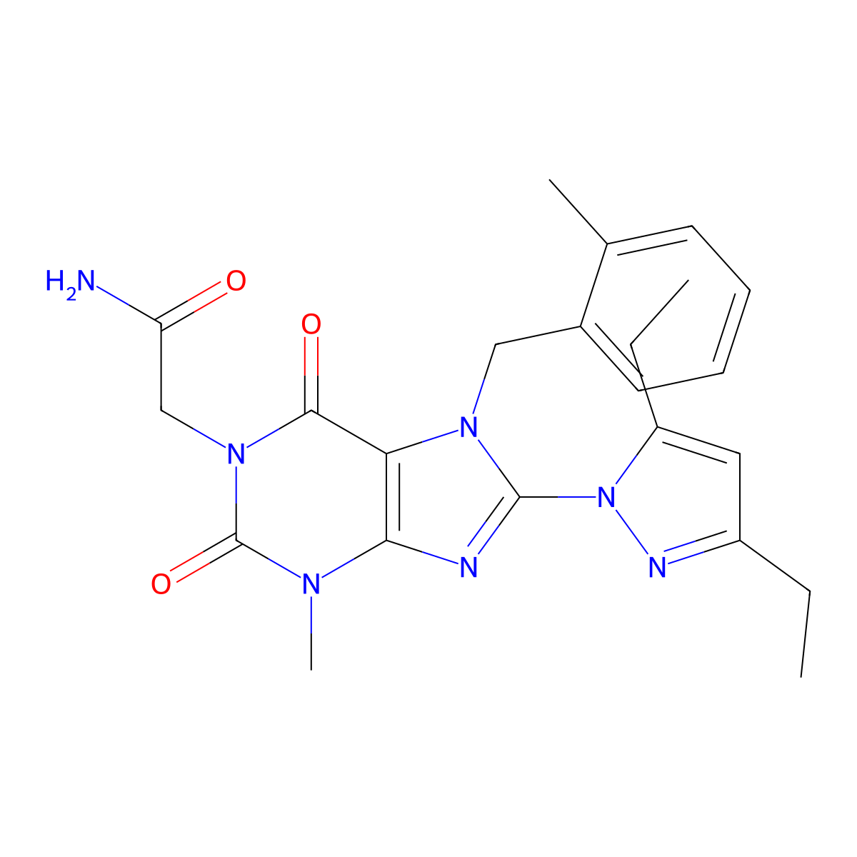 2-(8-(3,5-diethyl-1H-pyrazol-1-yl)-3-methyl-7-(2-methylbenzyl)-2,6-dioxo-2,3,6,7-tetrahydro-1H-purin-1-yl)acetamide molecular structure, CAS 1013773-29-9