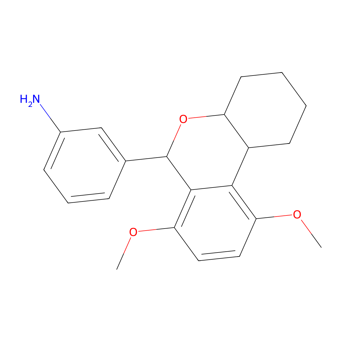3-(7,10-dimethoxy-1,2,3,4,10b,4a-hexahydro-6H-benzo[c]chromen-6-yl)phenylamine molecular structure, CAS 1013788-44-7